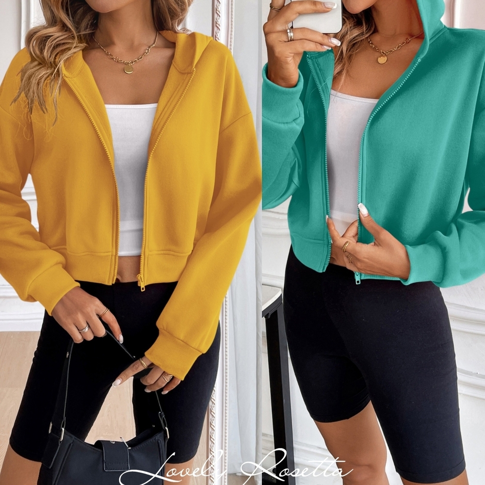 Golden Zip-Up Hooded Jacket